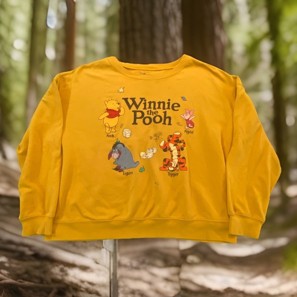 Disney Winnie the Pooh & Friends Crew Neck Sweater Cute Graphic Women's 2XL *‎
